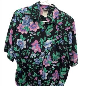 Vintage Judy Knapp floral button up shirt